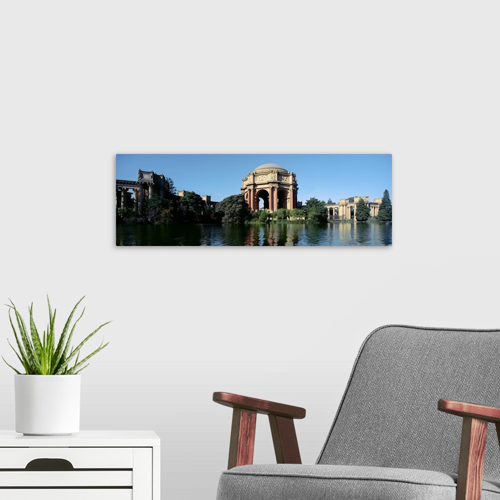 A modern room featuring Reflection of an art museum in water Palace Of Fine Arts Marina District San Francisco California