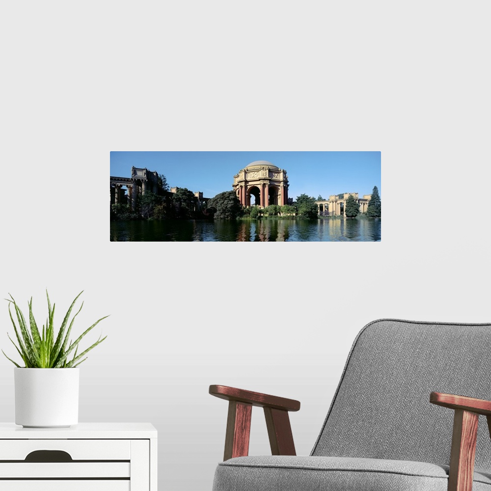 A modern room featuring Reflection of an art museum in water Palace Of Fine Arts Marina District San Francisco California