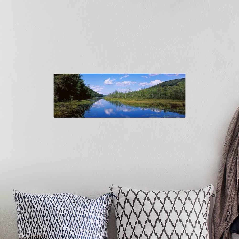 A bohemian room featuring Reflection of clouds in water, Oxbow Lake, Adirondack Mountains, New York State