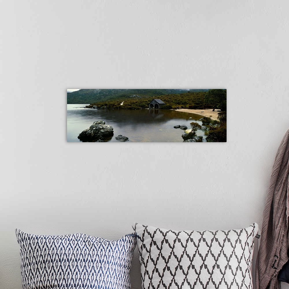 A bohemian room featuring Reflection of mountains in a lake, Dove Lake, Tasmania, Australia