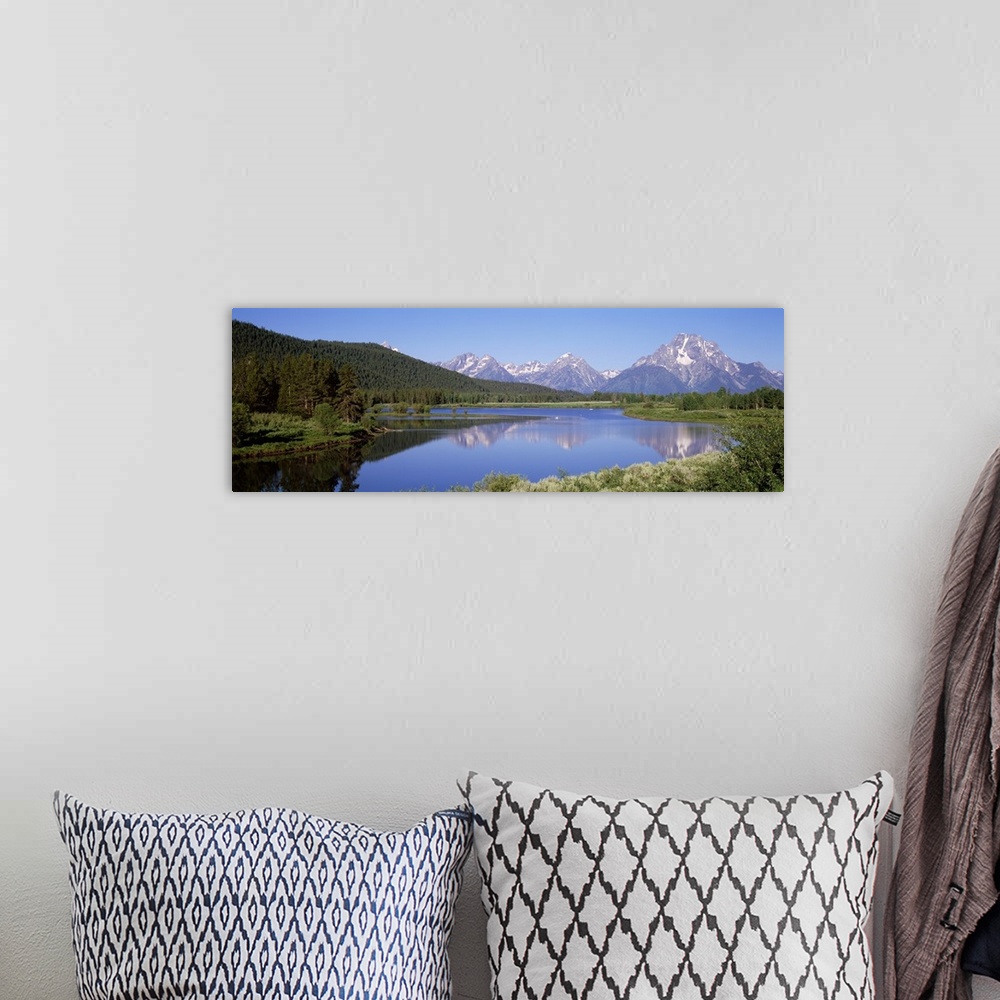 A bohemian room featuring Reflection of mountains in a river, Grand Teton National Park, Wyoming