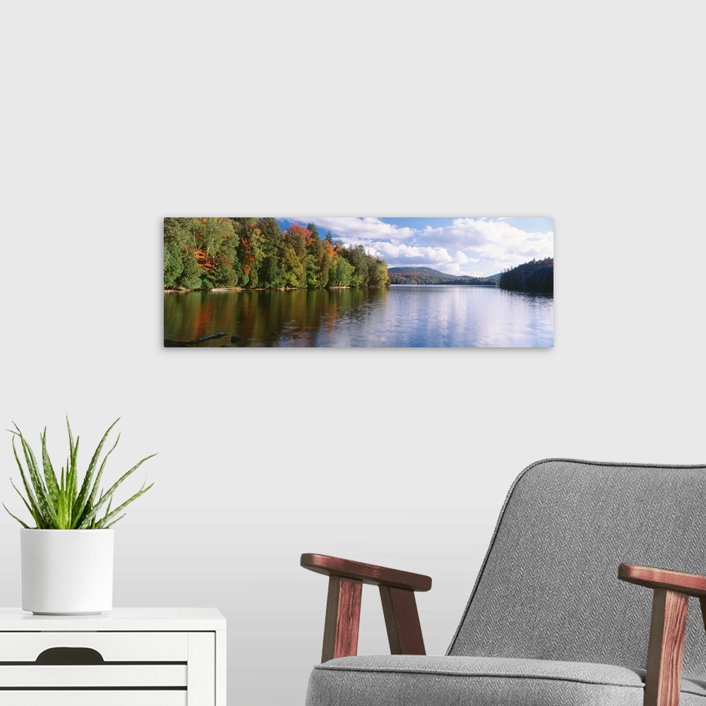 A modern room featuring Reflection of sky in water, Moose Pond, Essex County, Adirondack Mountains, New York State