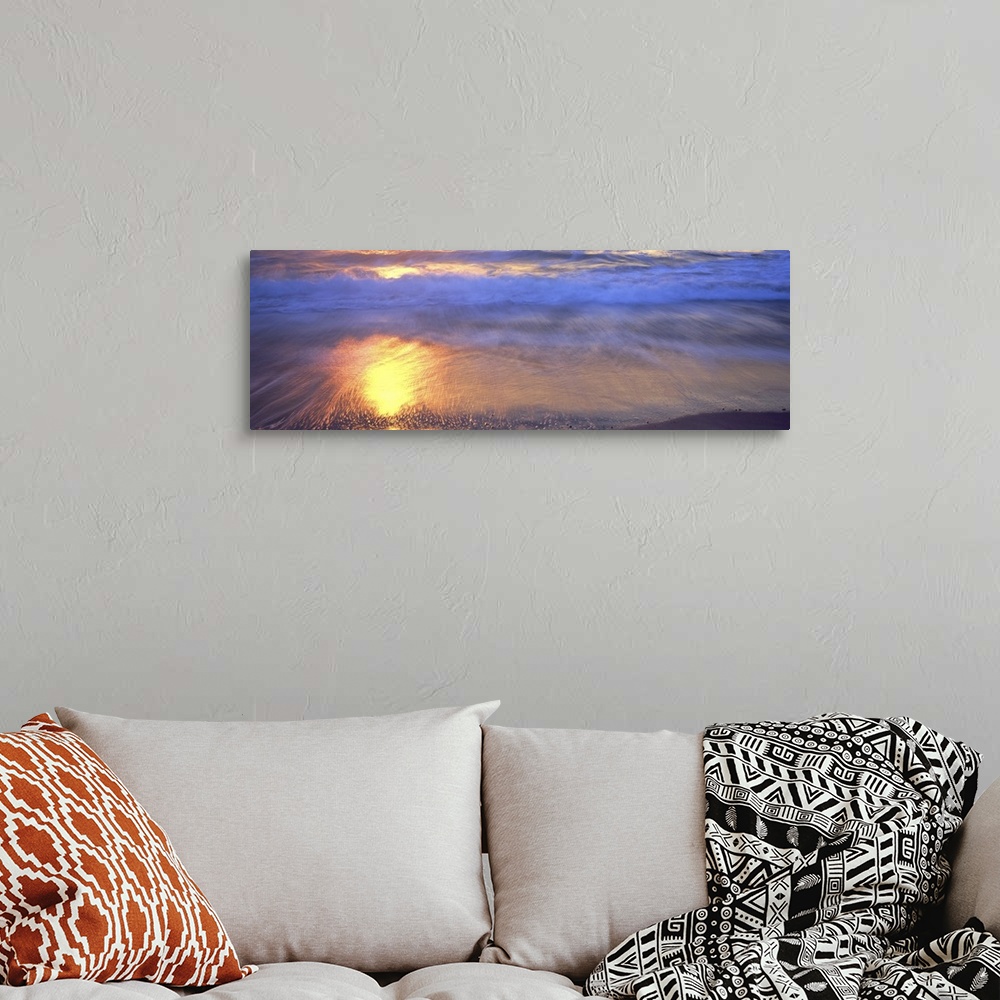 A bohemian room featuring Reflection of sun in water on the beach, La Jolla, California