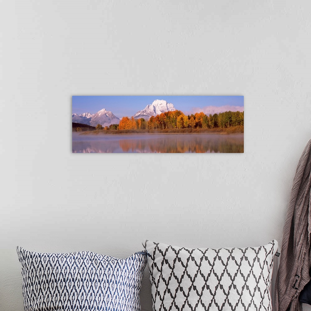 A bohemian room featuring Reflection of trees in a river Oxbow Bend Snake River Grand Teton National Park Teton County Wyoming