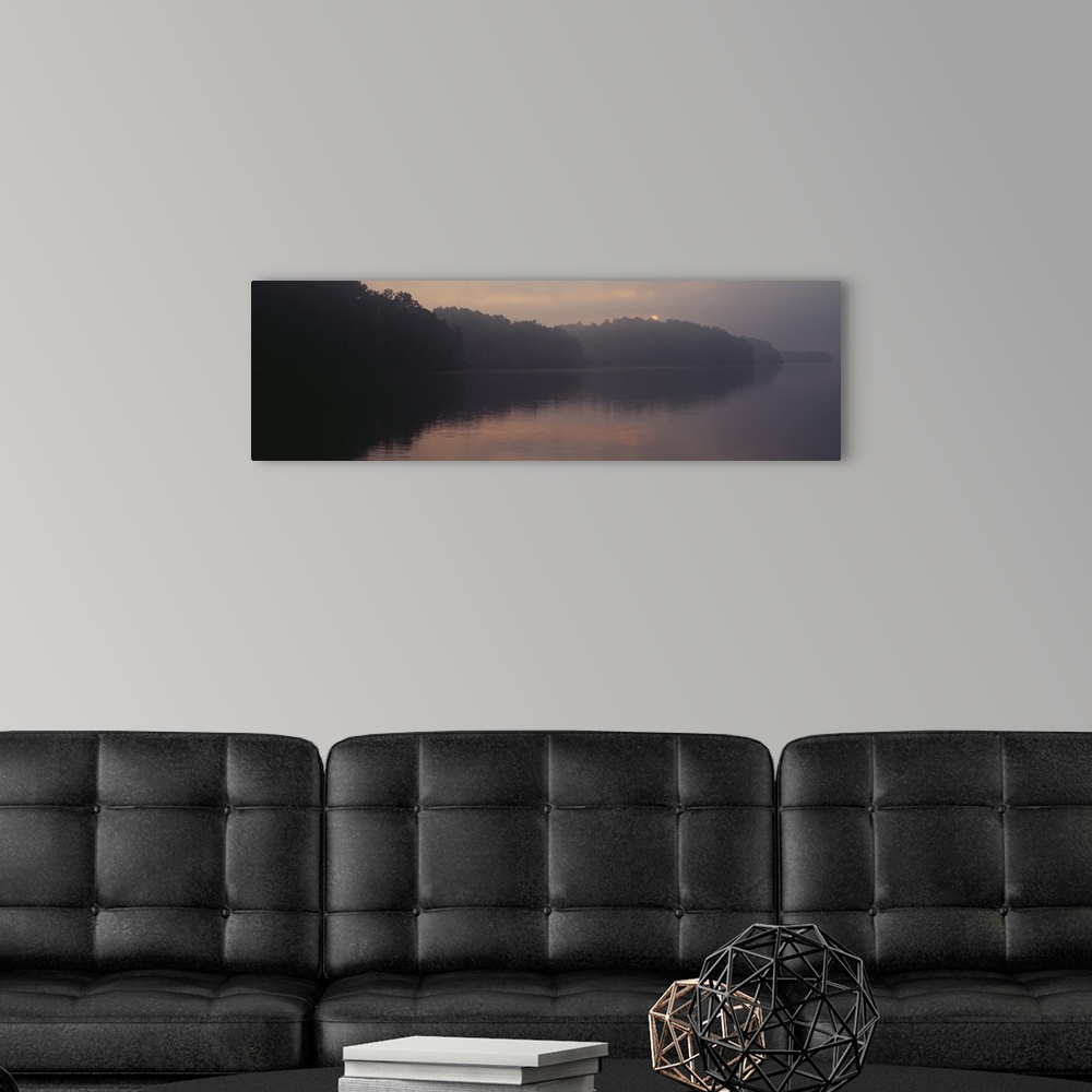 A modern room featuring Reflection of trees in water, Sunrise Land, Kentucky