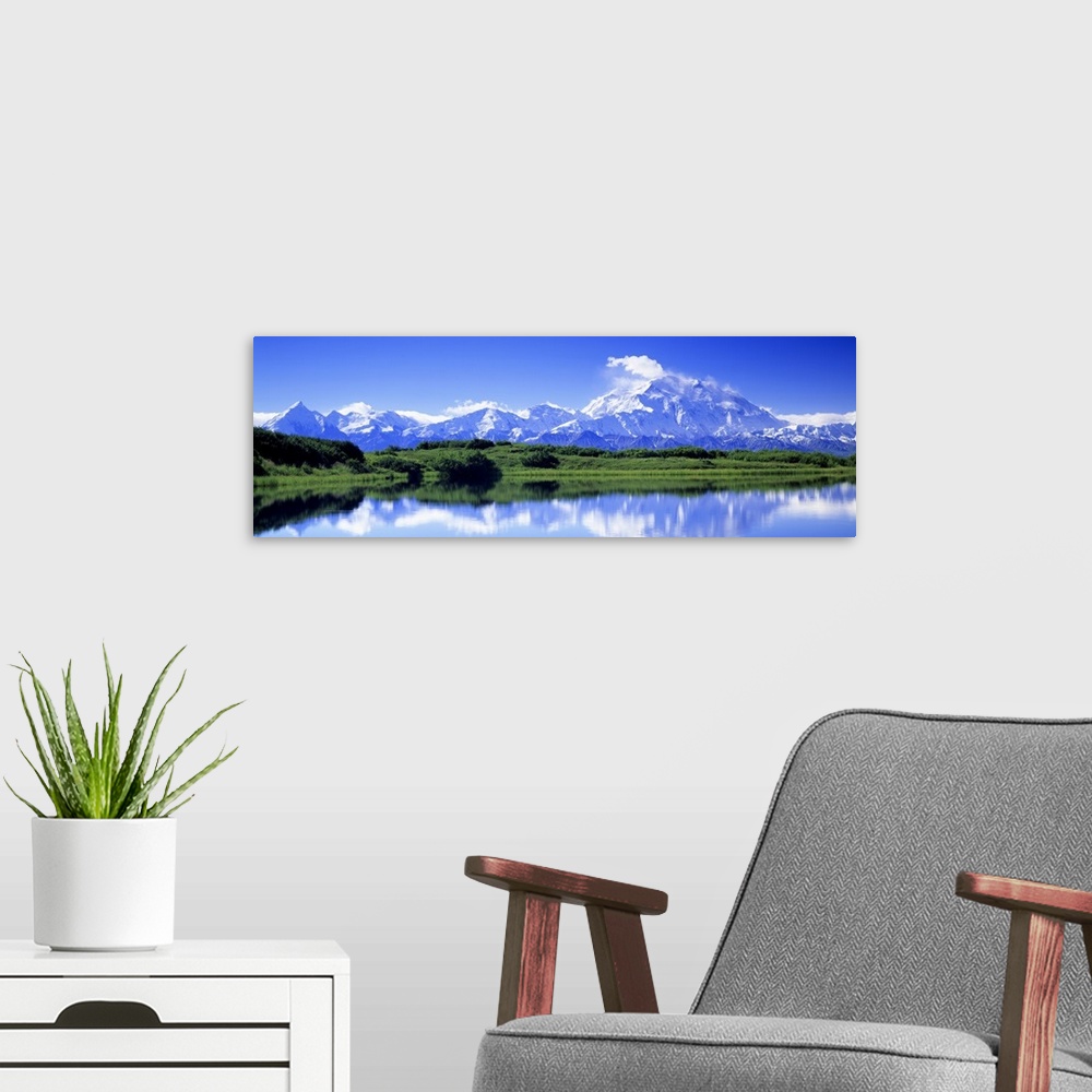 A modern room featuring Reflection Pond Mount McKinley Denali National Park AK