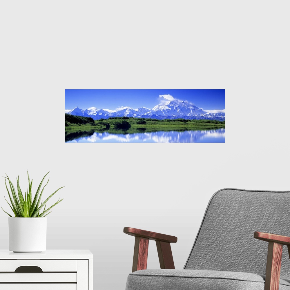 A modern room featuring Reflection Pond Mount McKinley Denali National Park AK