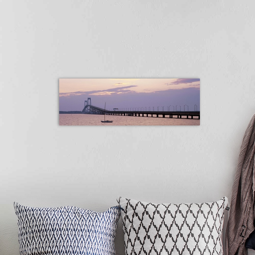A bohemian room featuring Rhode Island, Narragansett Bay, Newport Bridge