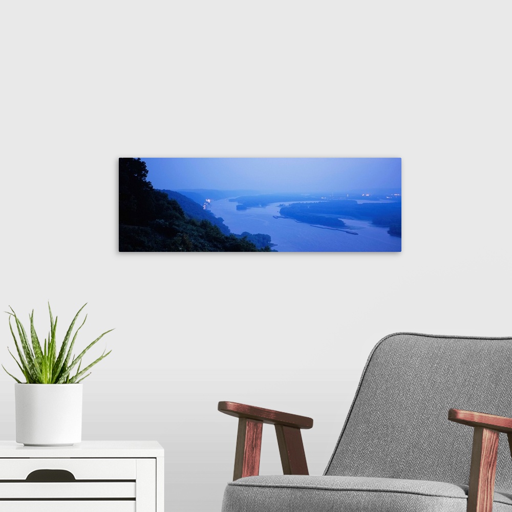 A modern room featuring River at dawn, Mississippi River, Upper Mississippi River National Wildlife And Fish Refuge, Pike...