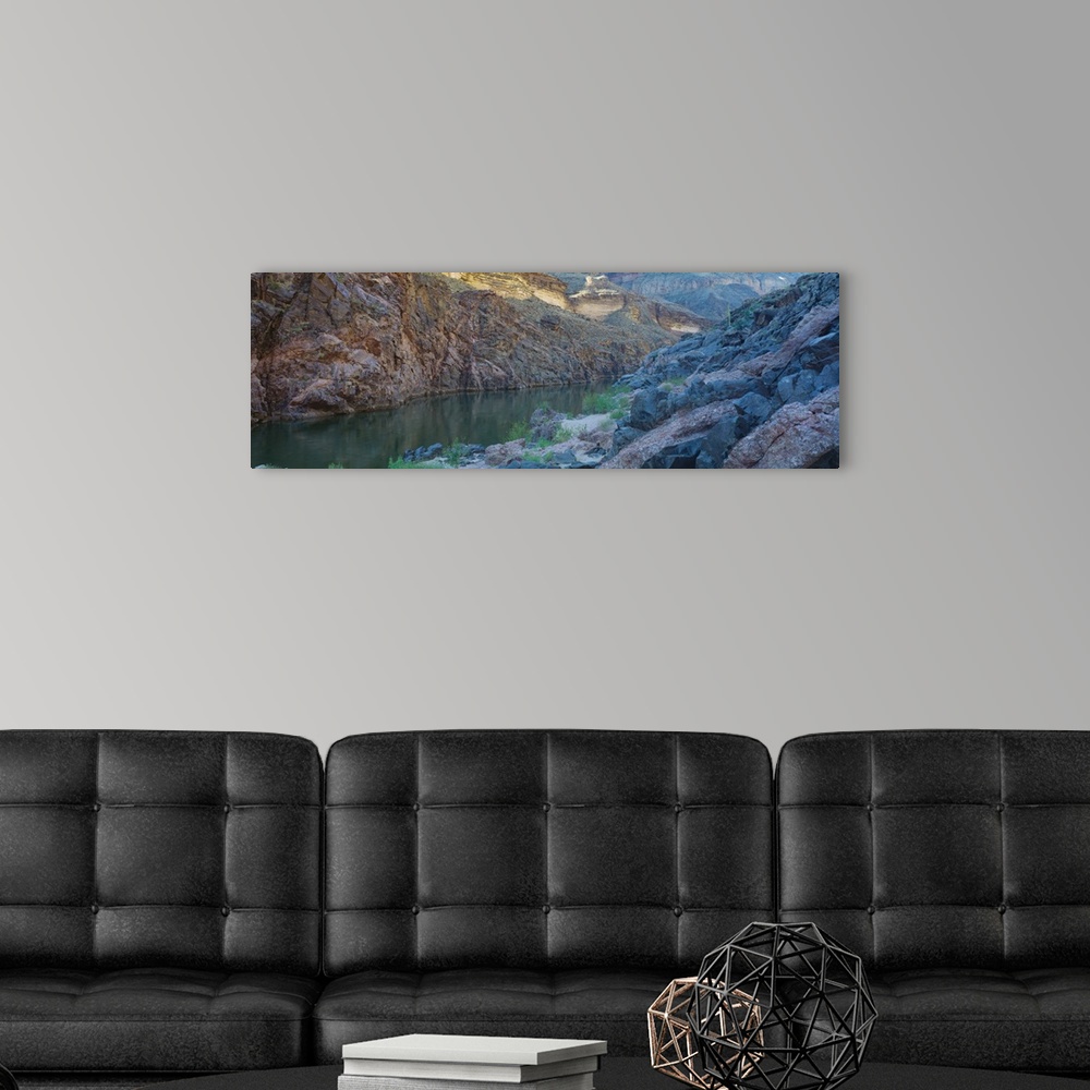 A modern room featuring River flowing through mountains, conquistador Aisle, Inner Gorge, Colorado River, Grand Canyon Na...