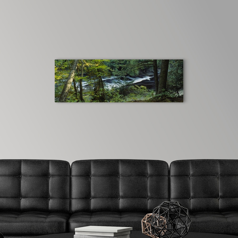 A modern room featuring River flowing through the forest, Presque Isle River, Porcupine Mountains, Michigan