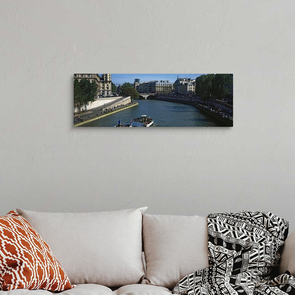 A bohemian room featuring River in a city, Seine River, Paris, Ile de France, France