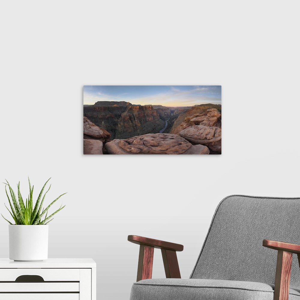 A modern room featuring River passing through mountains, Toroweap Point, Grand Canyon, Grand Canyon National Park, Arizona