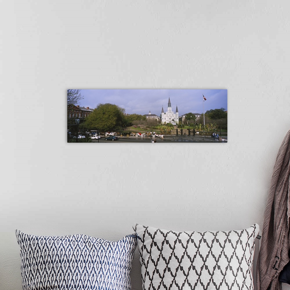 A bohemian room featuring Road in front of a cathedral, Jackson Square, St. Louis Cathedral, New Orleans