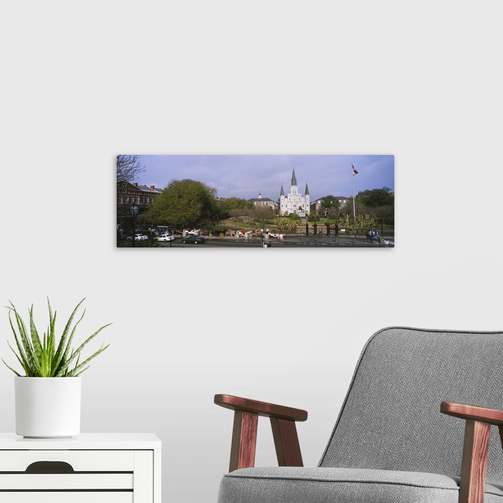 A modern room featuring Road in front of a cathedral, Jackson Square, St. Louis Cathedral, New Orleans