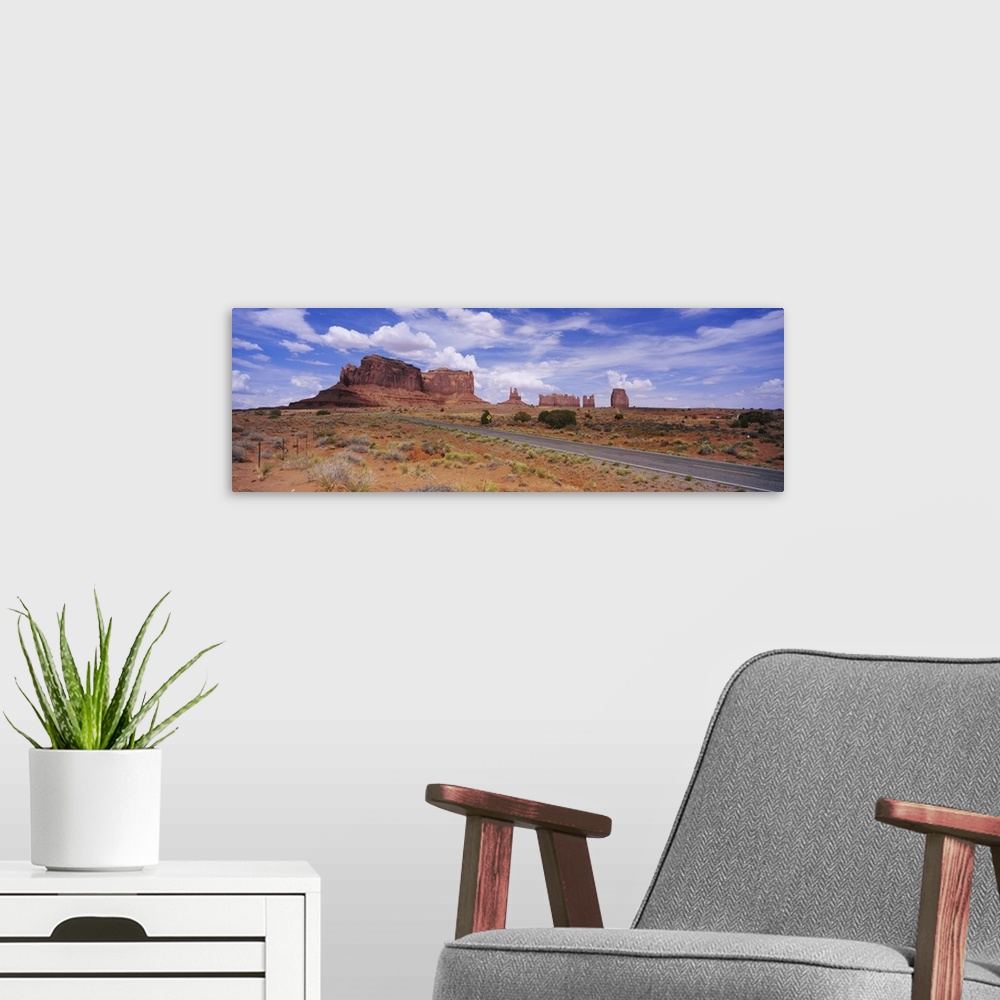 A modern room featuring Road passing through a desert, Monument Valley Tribal Park