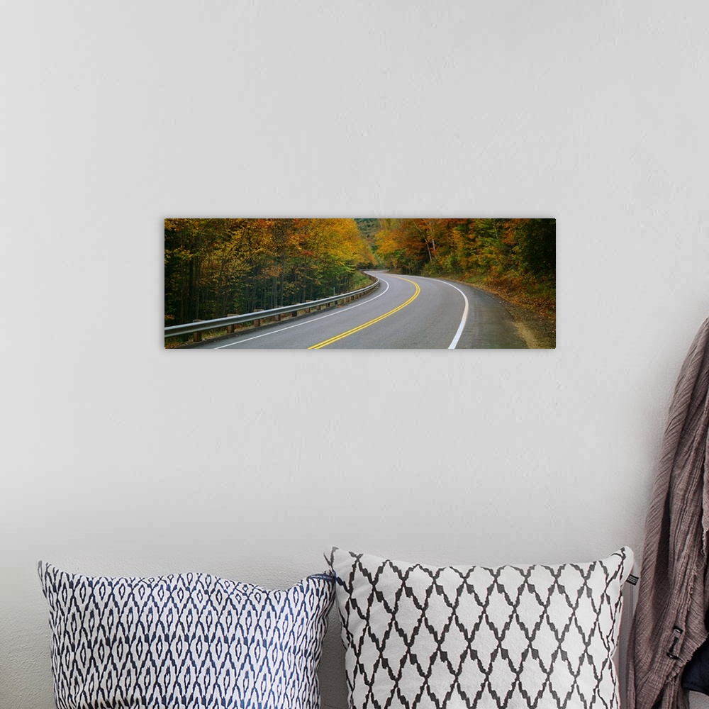 A bohemian room featuring Road passing through a forest, Winding Road, New Hampshire