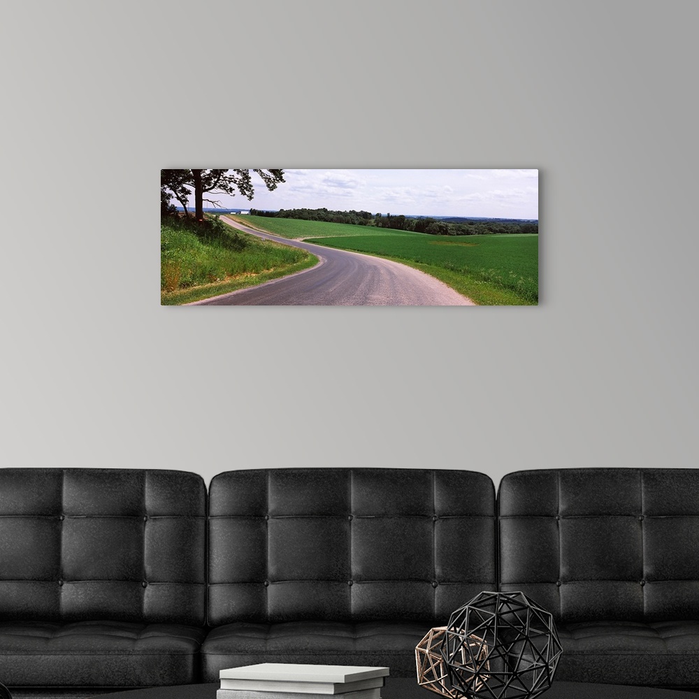 A modern room featuring Road passing through a landscape, Country Road, Crawford County, Wisconsin,