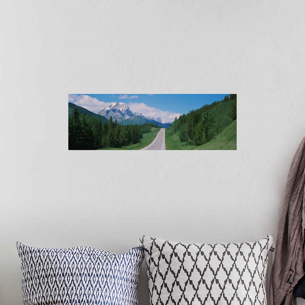 A bohemian room featuring Road passing through a landscape, Highway 40, Seebe, Alberta, Canada