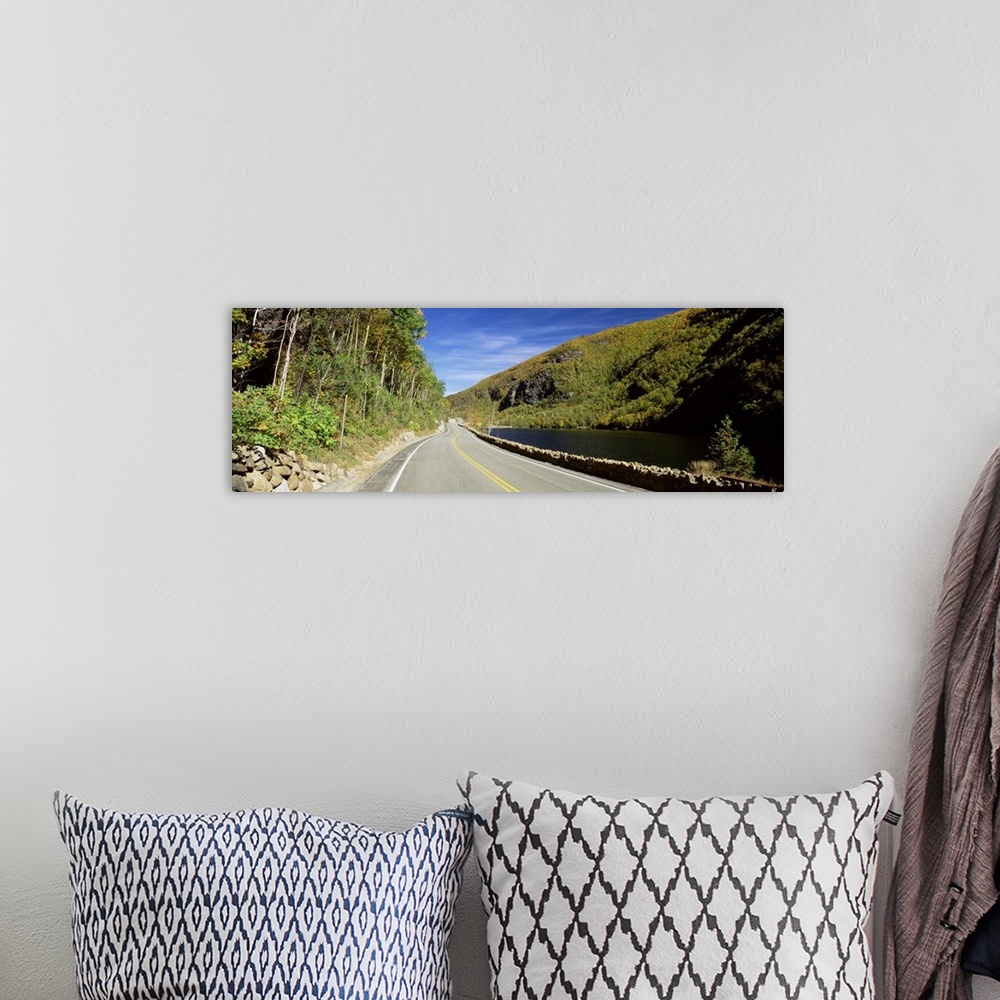 A bohemian room featuring Road passing through a landscape, Route 73, Adirondack Mountains, Keene, New York State