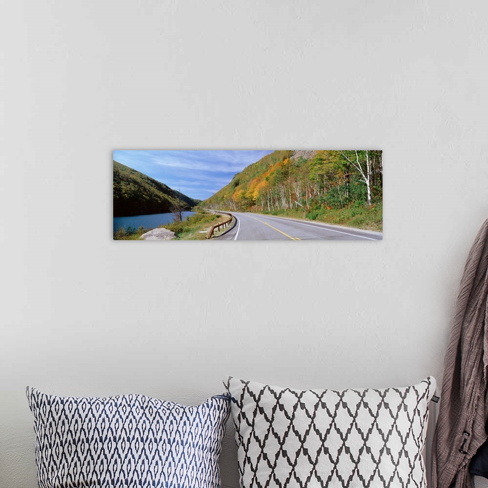 A bohemian room featuring Road passing through a landscape, Route 73, Cascade Lakes, Adirondack Mountains, Keene, New York ...
