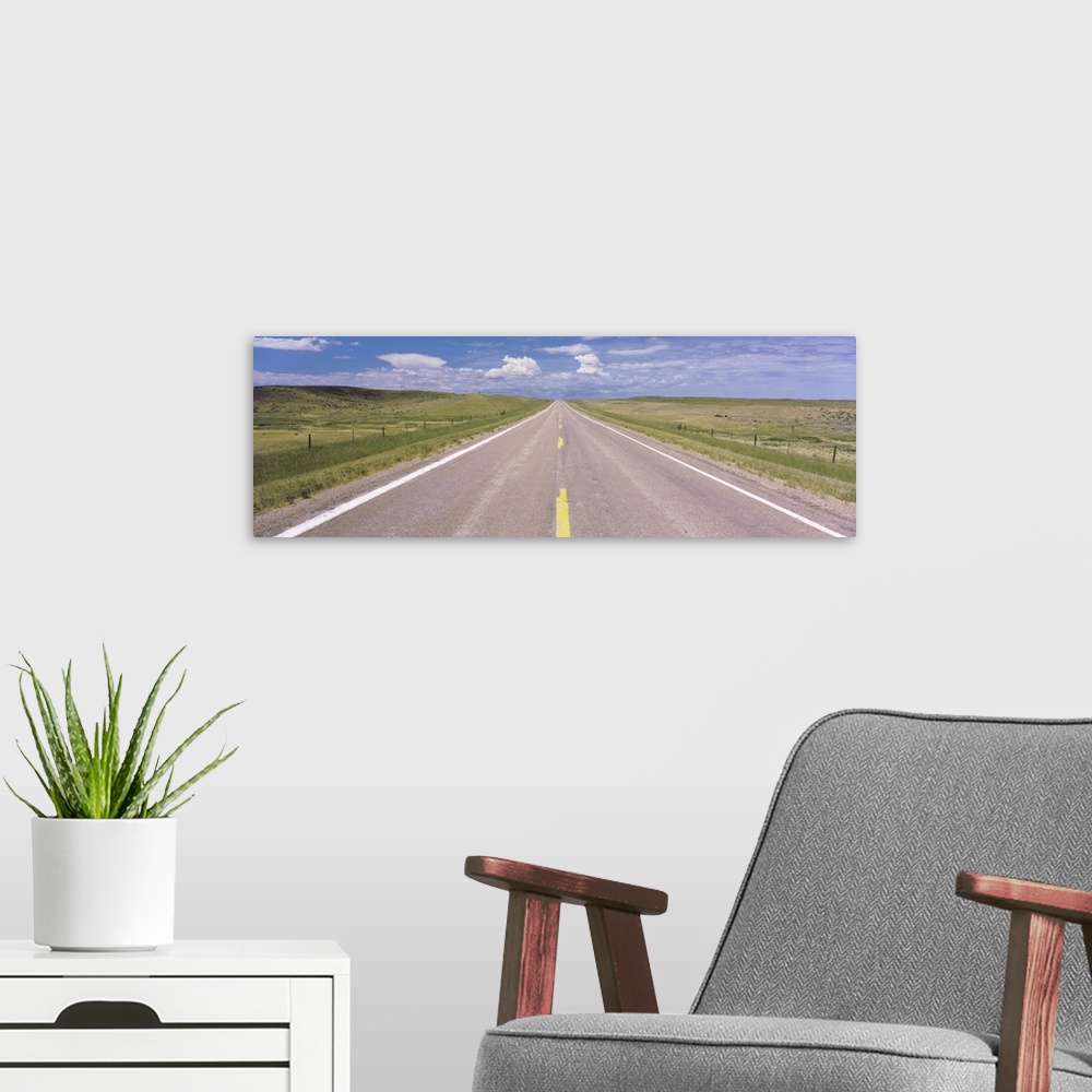 A modern room featuring Road passing through a landscape, South Dakota Highway 71, Ardmore, Fall River County, South Dakota,