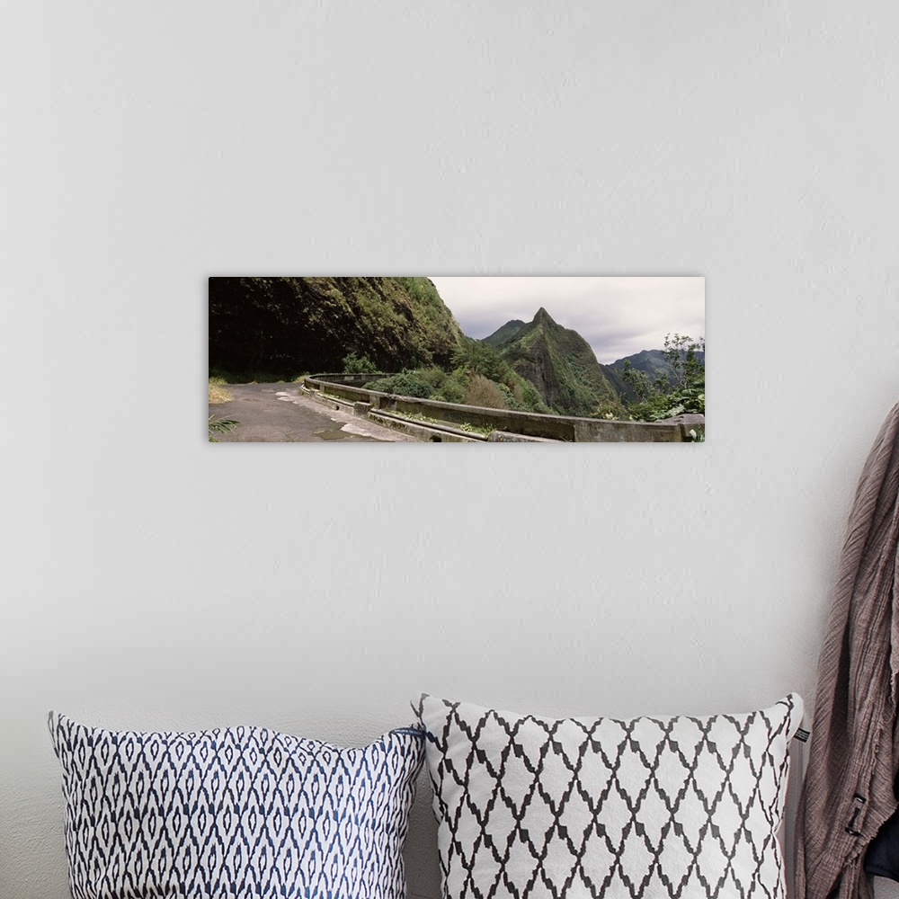 A bohemian room featuring Road passing through a mountain range, Old Pali Highway, Oahu, Hawaii