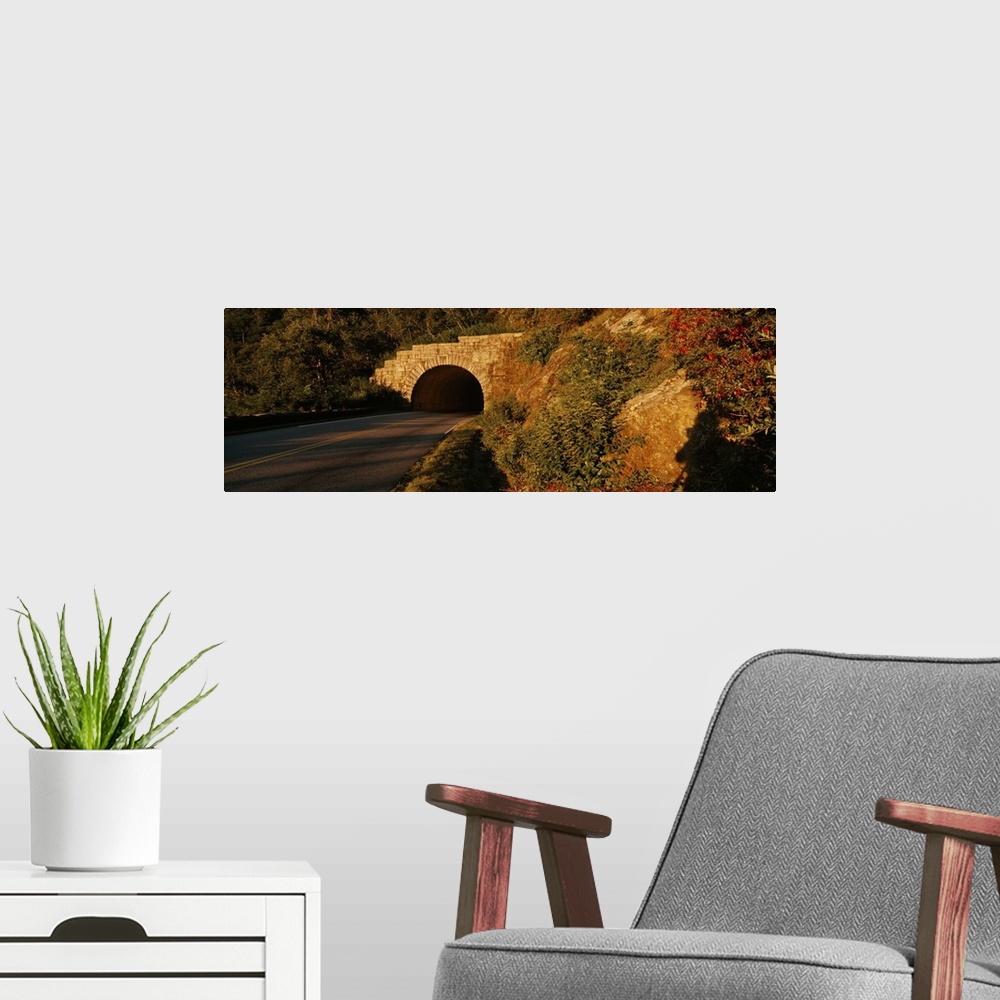 A modern room featuring Road passing through a tunnel, Blue Ridge Parkway, North Carolina