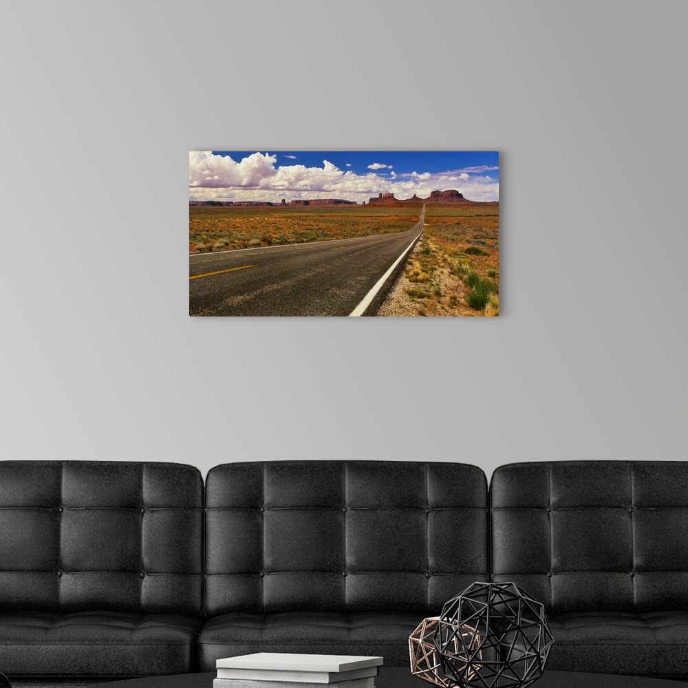 A modern room featuring Road passing through a valley, Monument Valley, San Juan County, Utah