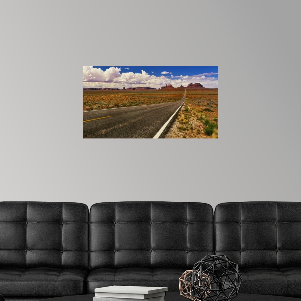 A modern room featuring Road passing through a valley, Monument Valley, San Juan County, Utah