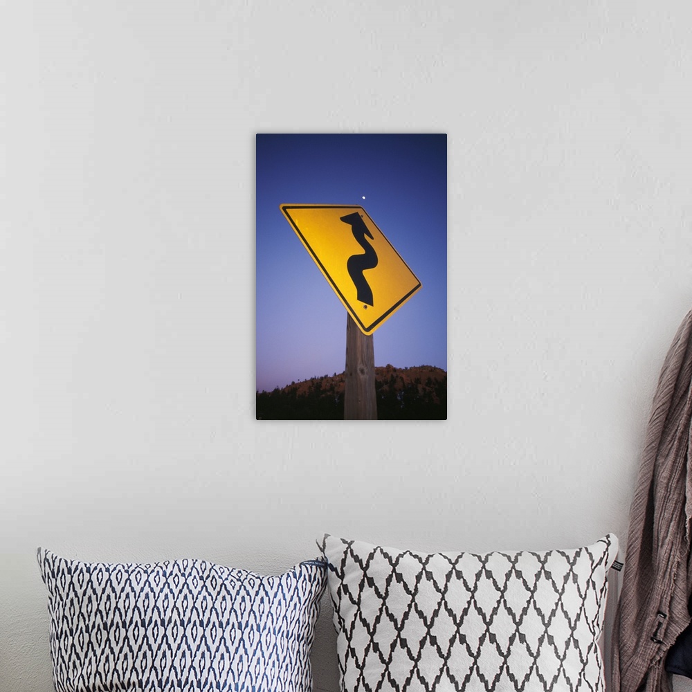 A bohemian room featuring Road Sign With Arrow Pointing To Moon