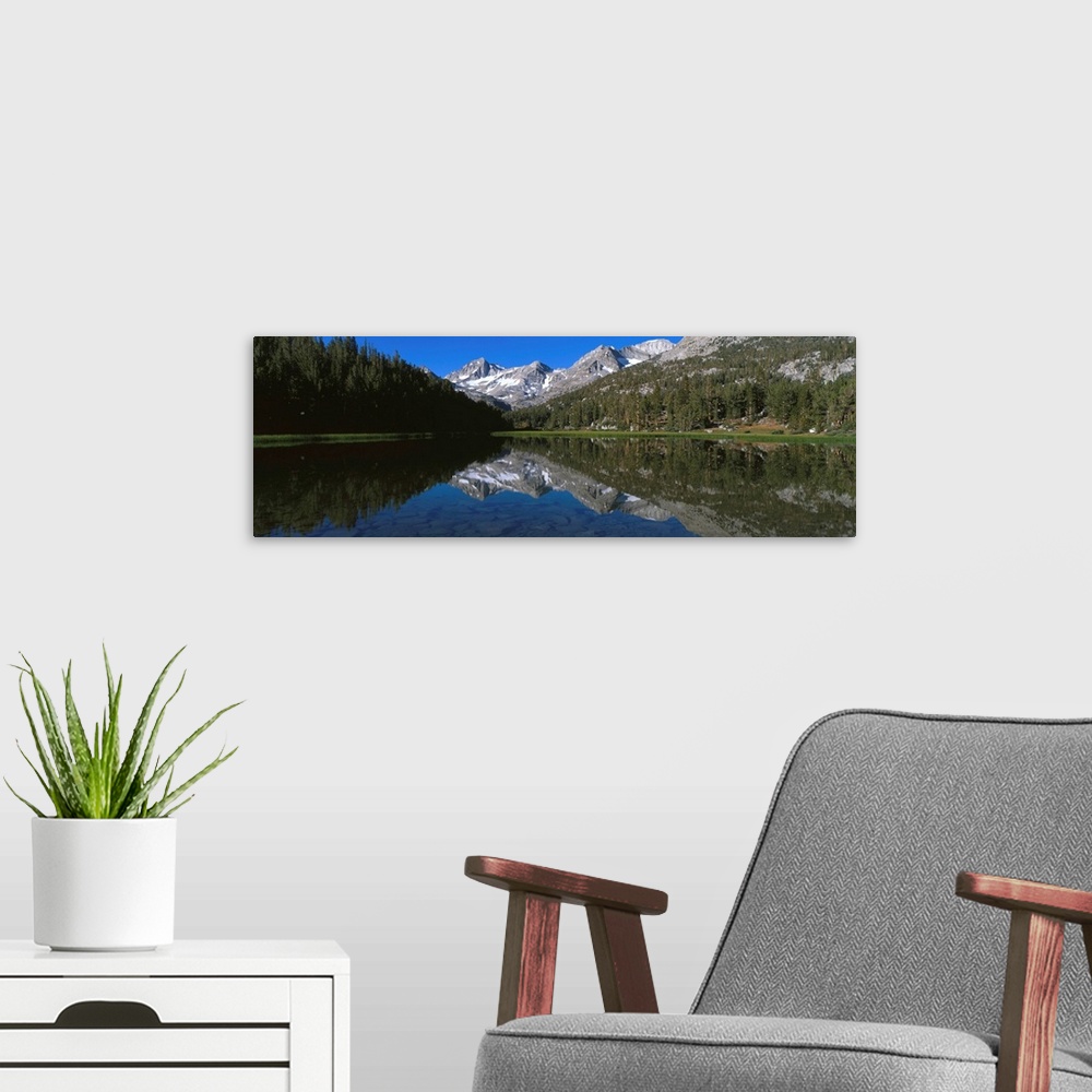 A modern room featuring Rock Creek Lake Eastern Sierra Mountains CA