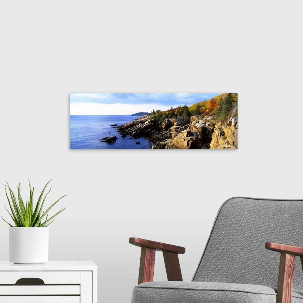 A modern room featuring Rock formation at the seaside, Acadia National Park, Hancock County, Maine