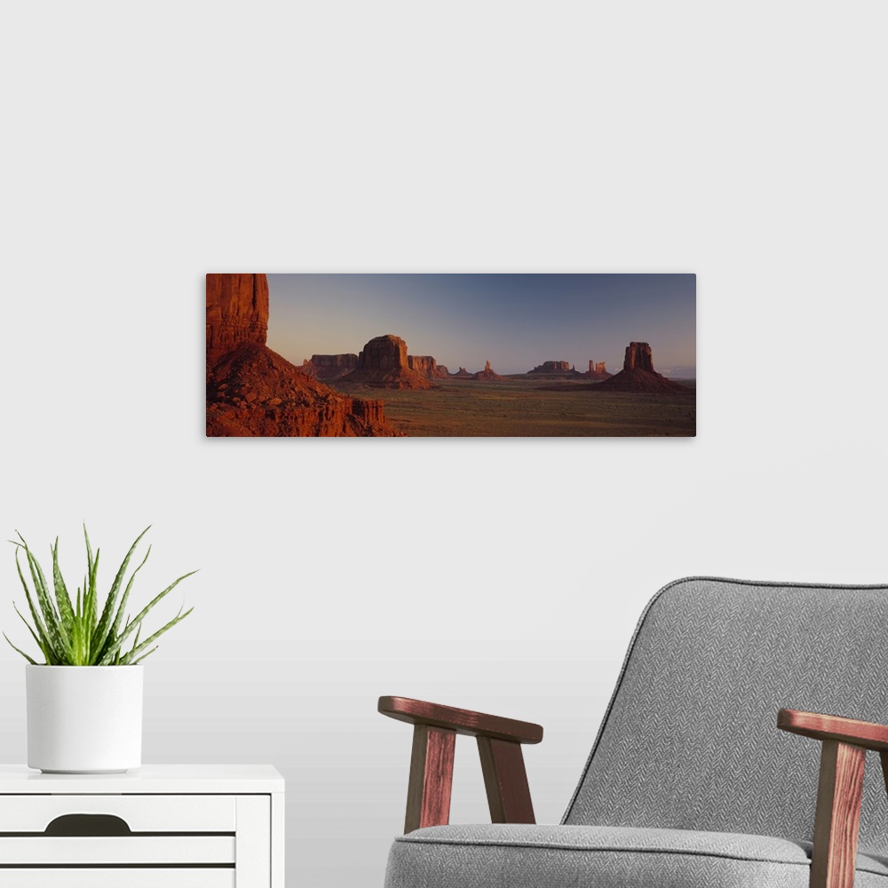 A modern room featuring Rock formation in an arid landscape, Monument Valley, Arizona