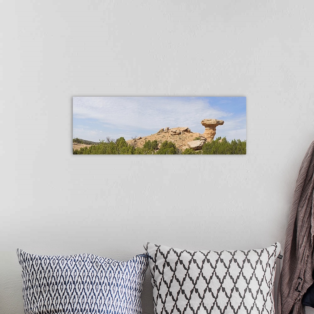 A bohemian room featuring Rock formation on a landscape, Camel Rock, Espanola, Santa Fe, New Mexico