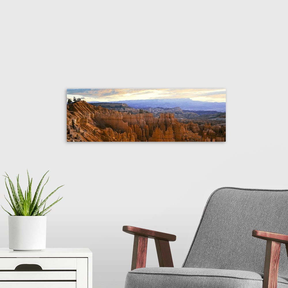 A modern room featuring Rock formations in a canyon from Sunrise Point, Bryce Amphitheater, Bryce Canyon National Park, U...