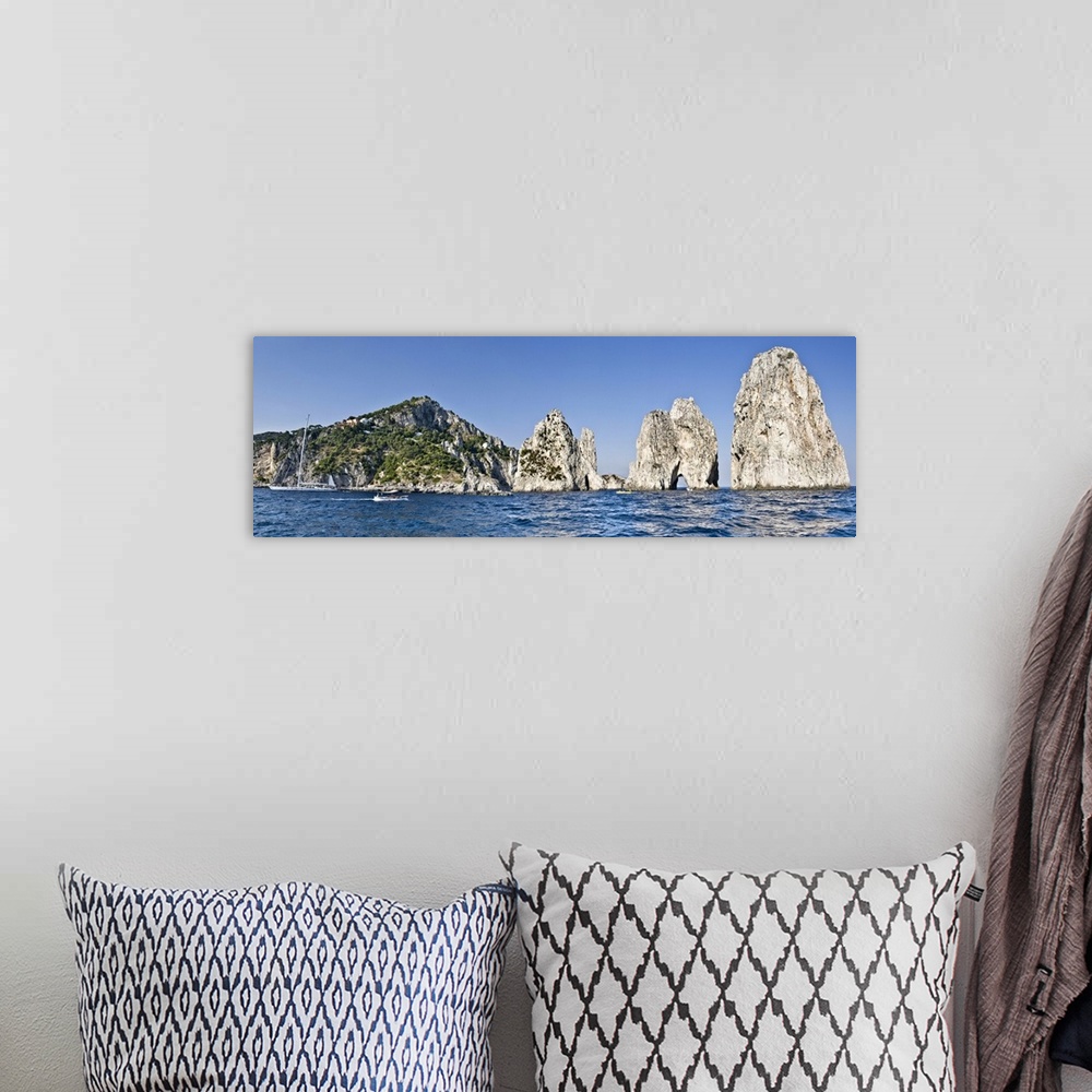 A bohemian room featuring Rock formations in the sea Faraglioni Capri Naples Campania Italy