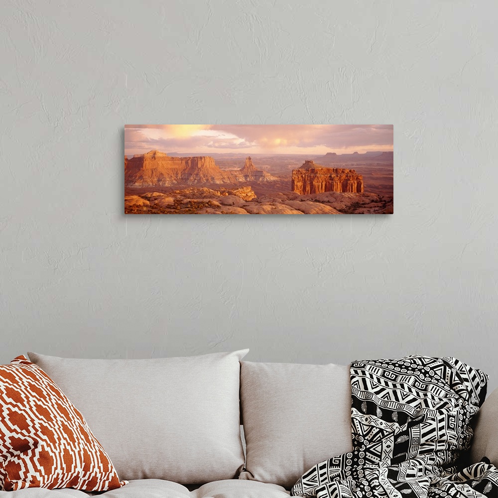 A bohemian room featuring Rock formations on a landscape, Canyonlands National Park, Utah