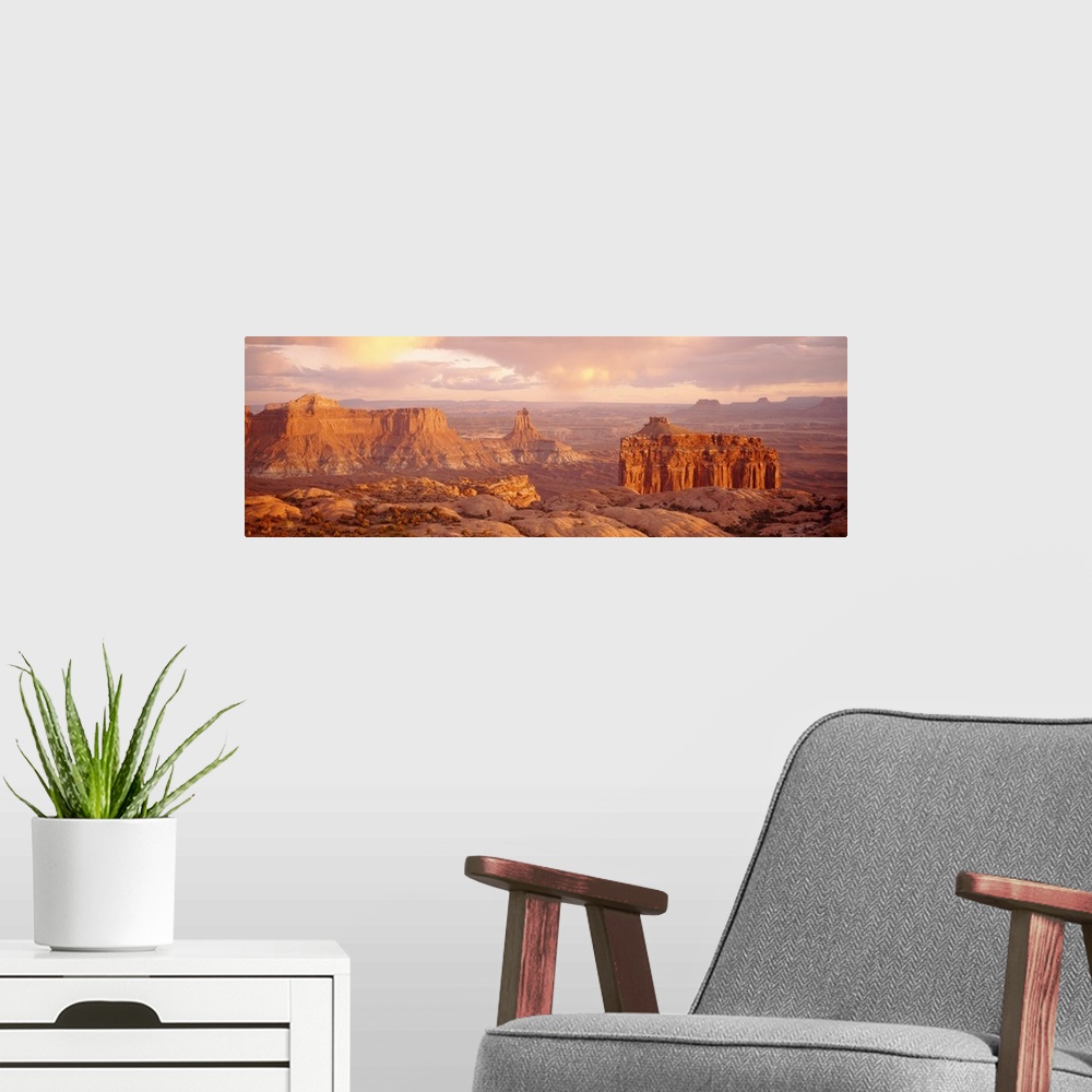 A modern room featuring Rock formations on a landscape, Canyonlands National Park, Utah