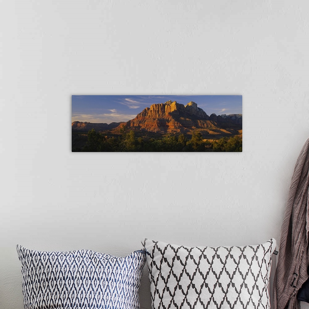 A bohemian room featuring Rock formations on a landscape, Escalante Canyons, Zion National Park, Utah