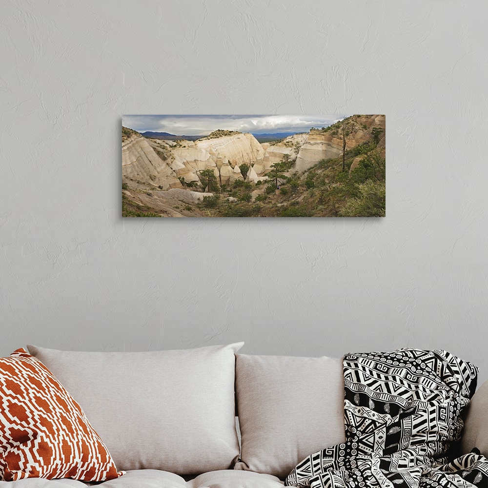 A bohemian room featuring Rock formations on a landscape, Kasha Katuwe Tent Rocks, Santa Fe, New Mexico