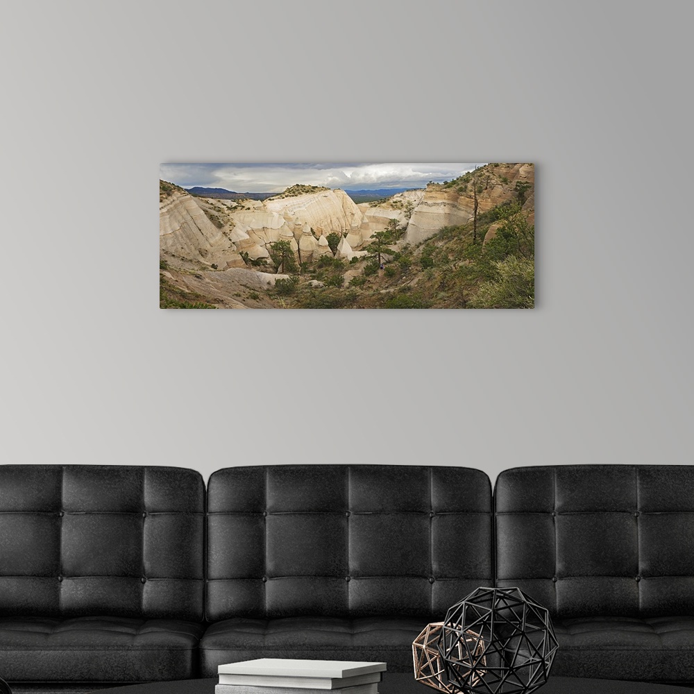 A modern room featuring Rock formations on a landscape, Kasha Katuwe Tent Rocks, Santa Fe, New Mexico