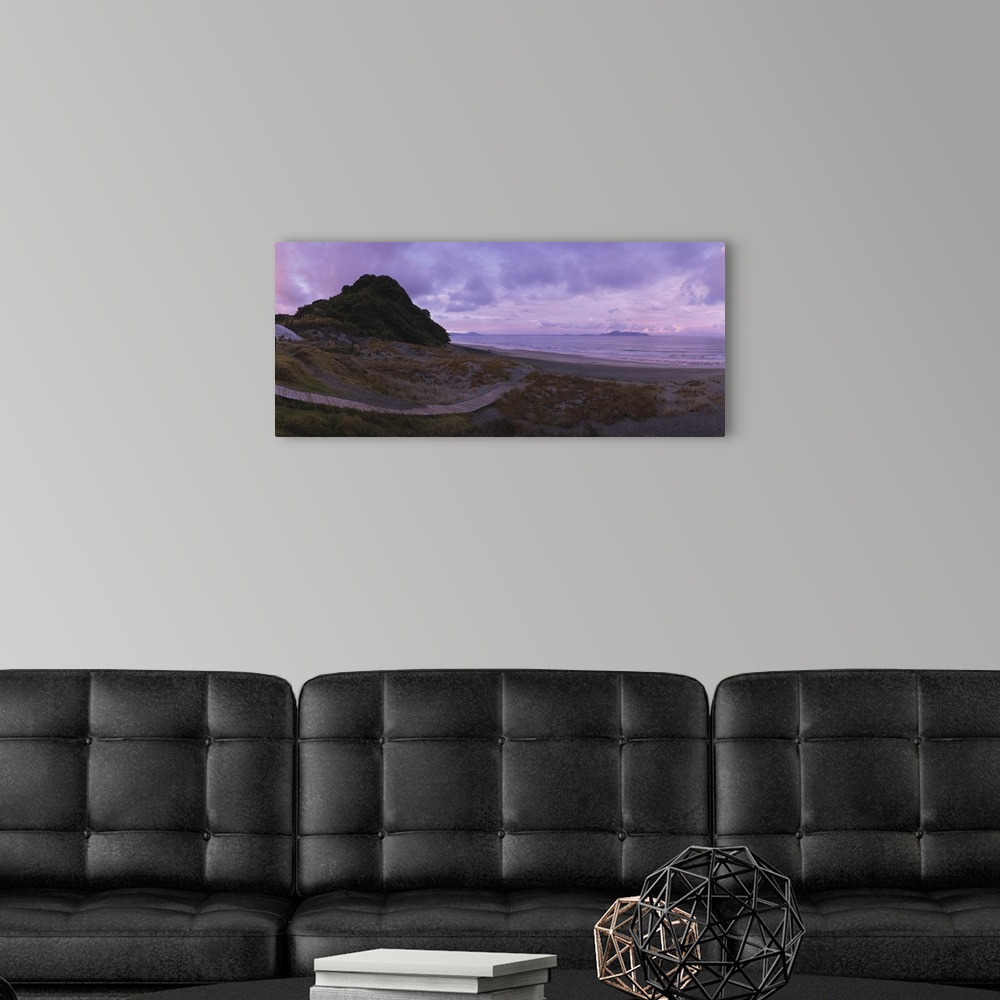 A modern room featuring Rock formations on a landscape, Mangawhai Heads, Northland, New Zealand