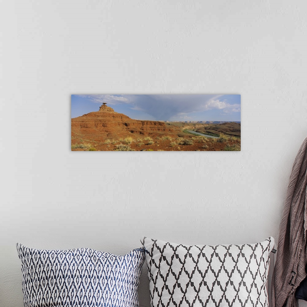 A bohemian room featuring Rock formations on a landscape, Mexican Hat, San Juan county, Utah