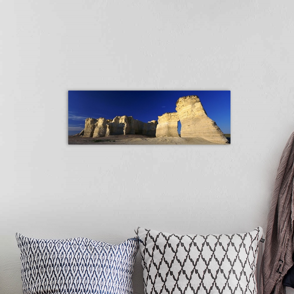 A bohemian room featuring Rock formations on a landscape, Monument Rocks, Gove County, Kansas
