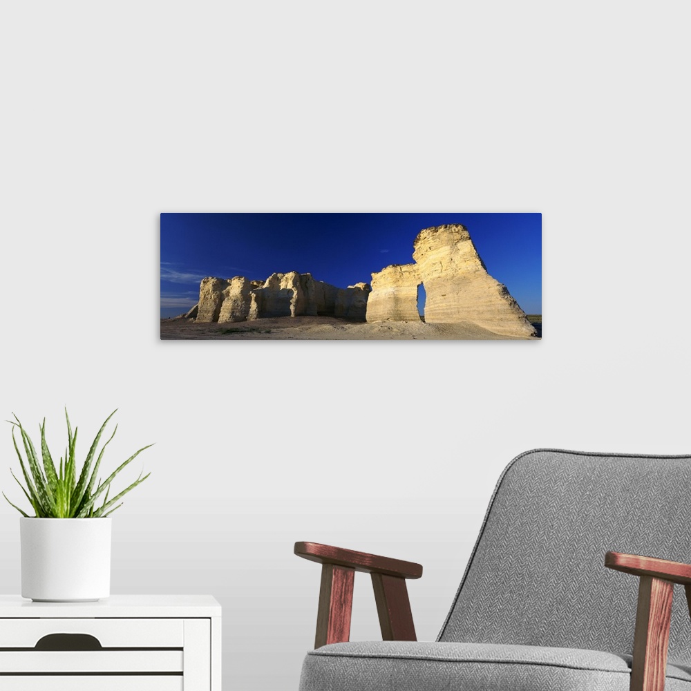 A modern room featuring Rock formations on a landscape, Monument Rocks, Gove County, Kansas