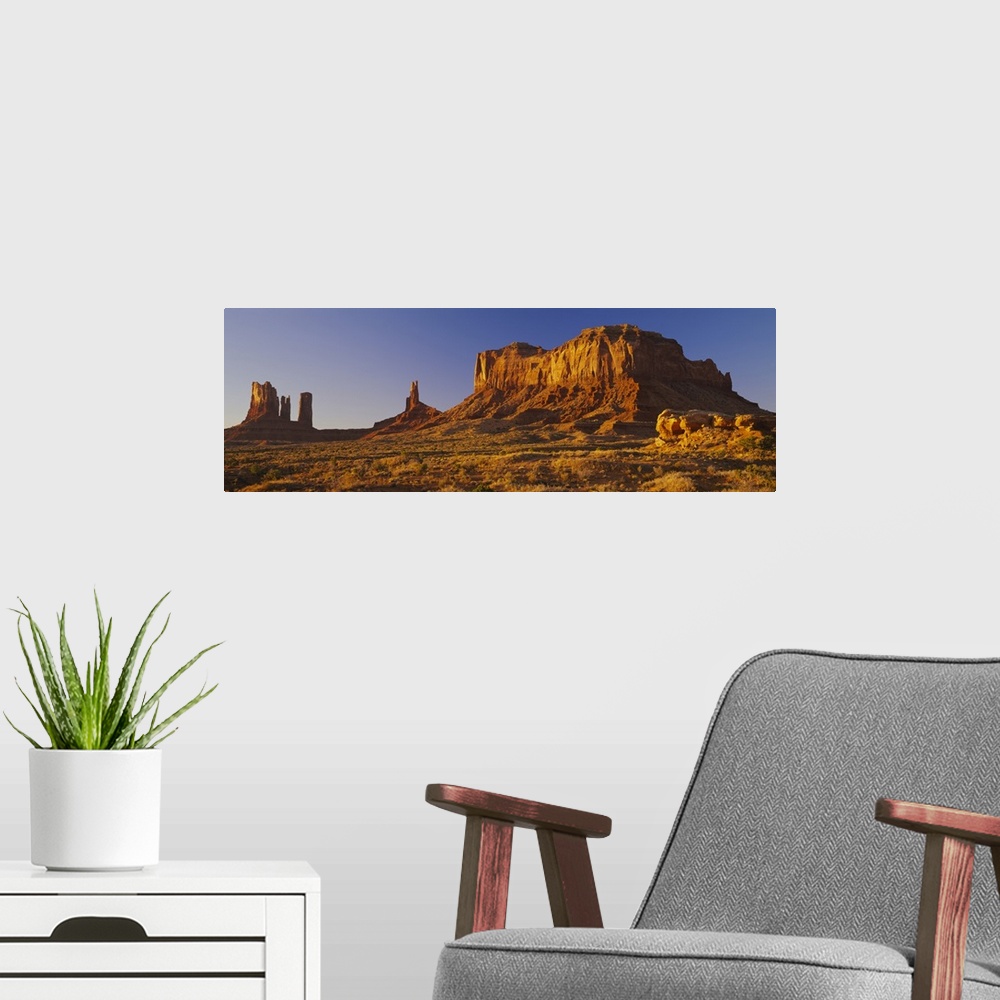 A modern room featuring Rock formations on a landscape, Monument Valley, Monument Valley Tribal Park, Utah