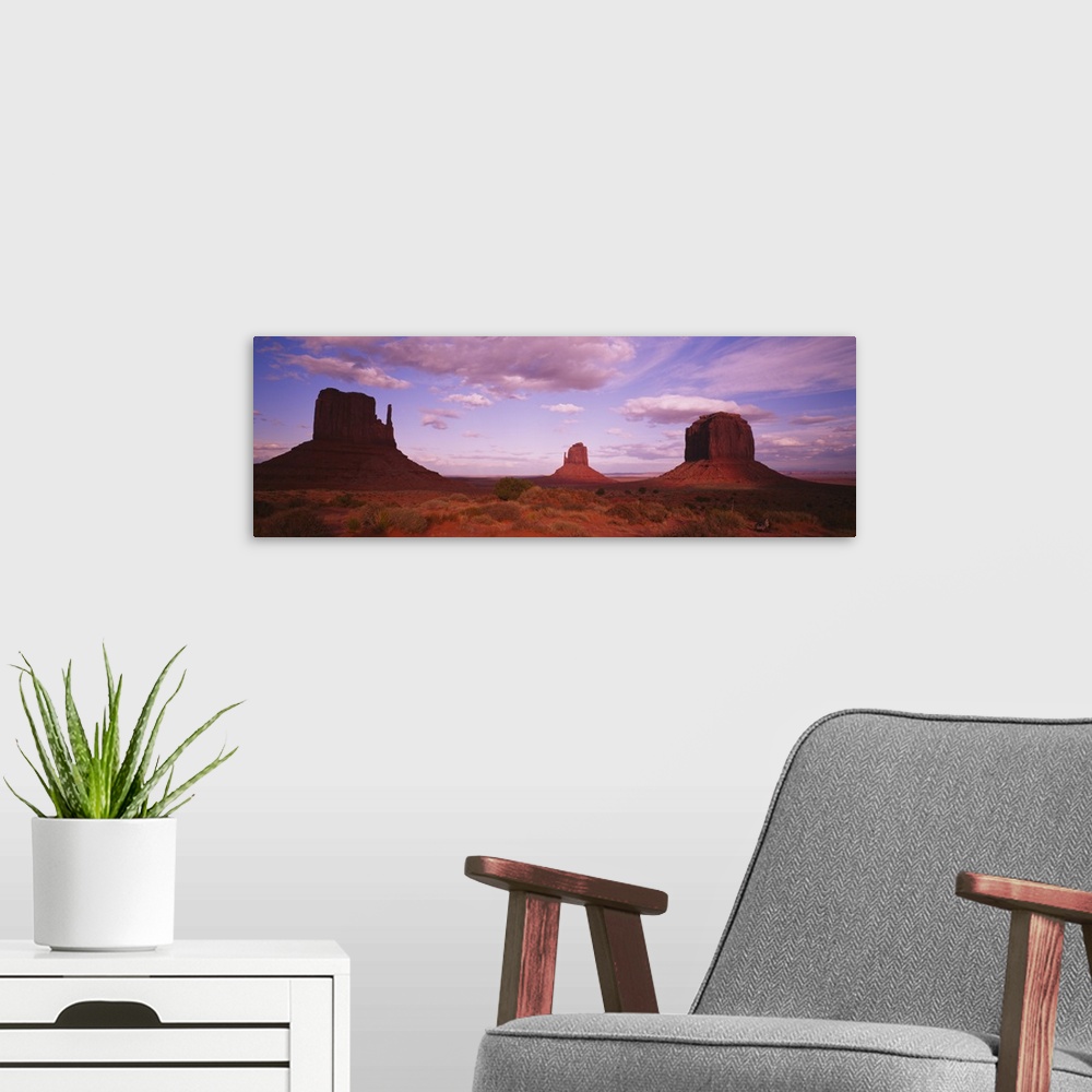 A modern room featuring Rock formations on a landscape, Monument Valley Tribal Park, Utah, Arizona