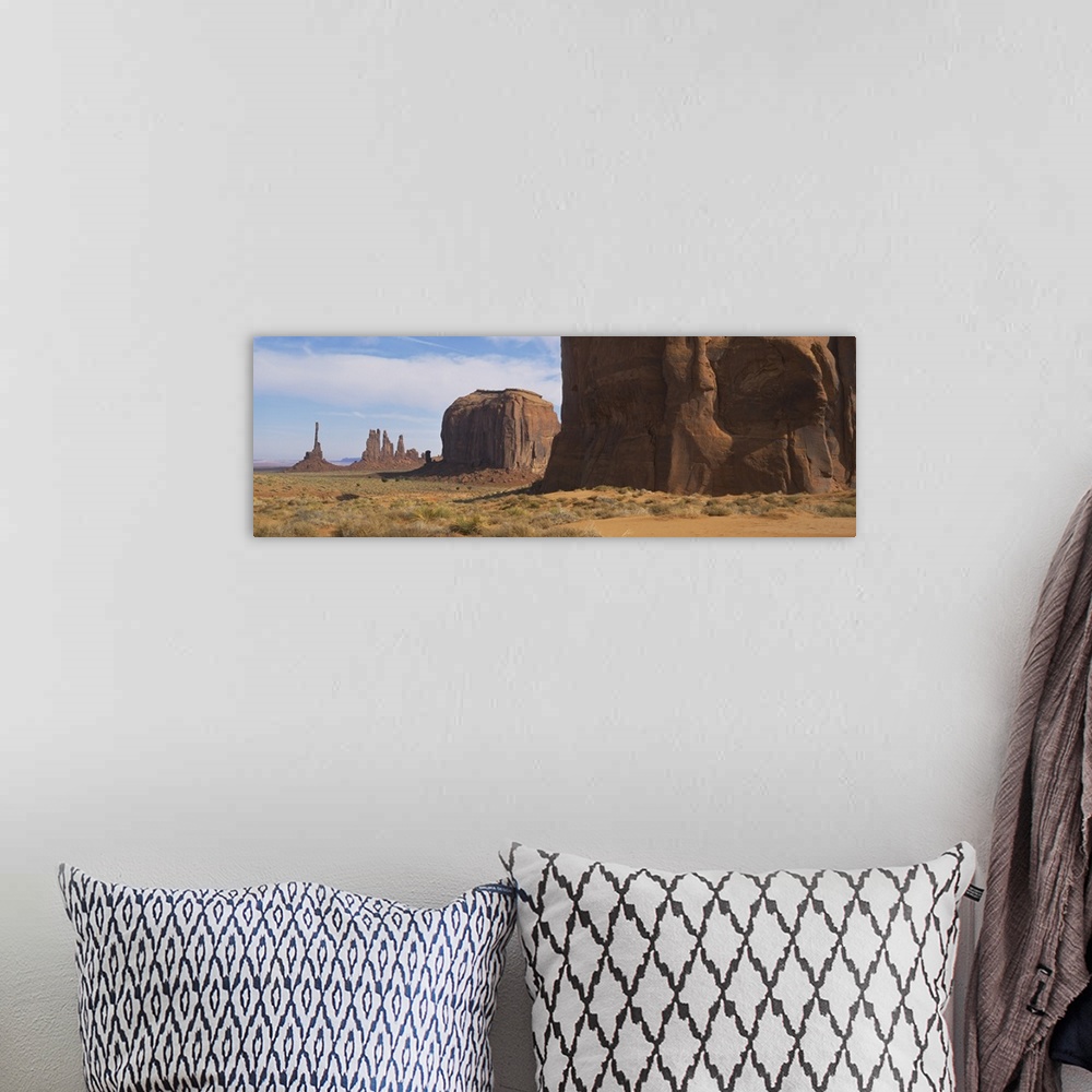 A bohemian room featuring Rock formations on a landscape, North Window, Monument Valley, Monument Valley Tribal Park, Utah