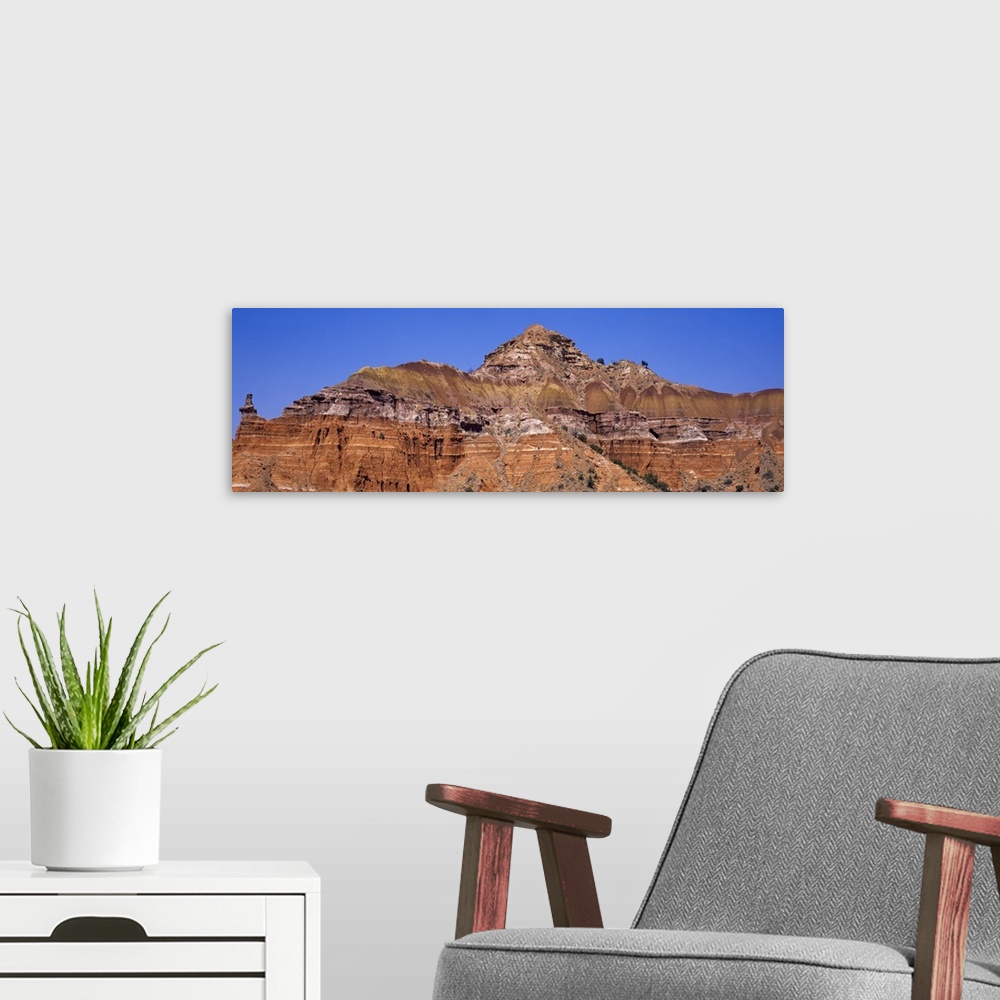 A modern room featuring Rock formations on a landscape, Palo Duro Canyon State Park, Texas,